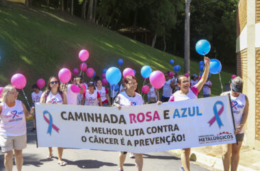 Caminhada Rosa e Azul no Clube de Campo. Prevenção ao câncer de mama e próstata