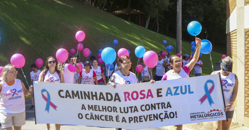 Caminhada Rosa e Azul no Clube de Campo. Prevenção ao câncer de mama e próstata