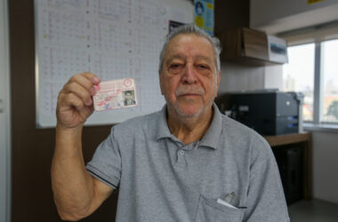 Seu João doa carteirinha do Sindicato para o Museu do Metalúrgico