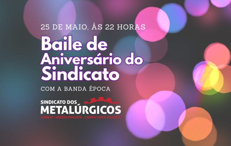 Convites à venda para o Baile de Aniversário do Sindicato