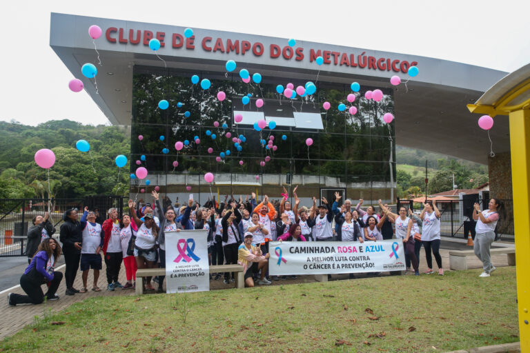 Caminhada Rosa e Azul no Clube de Campo reforça a importância da prevenção ao câncer de mama e de próstata